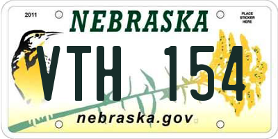 NE license plate VTH154