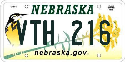 NE license plate VTH216