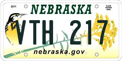 NE license plate VTH217
