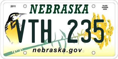 NE license plate VTH235