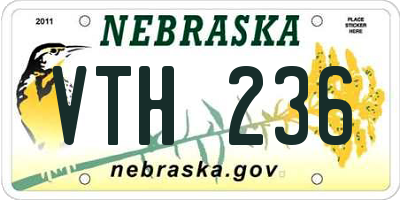 NE license plate VTH236