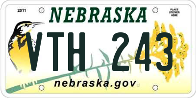 NE license plate VTH243