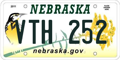 NE license plate VTH252