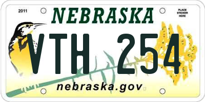 NE license plate VTH254