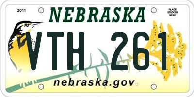 NE license plate VTH261