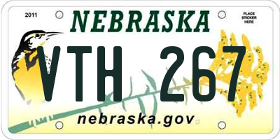 NE license plate VTH267