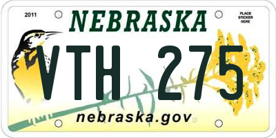 NE license plate VTH275