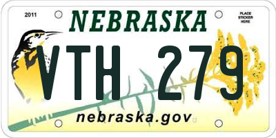 NE license plate VTH279