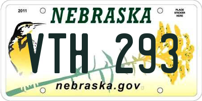 NE license plate VTH293