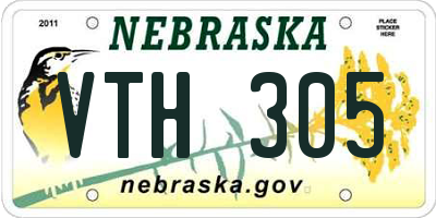 NE license plate VTH305