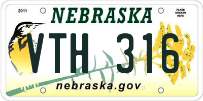 NE license plate VTH316