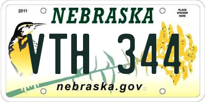 NE license plate VTH344