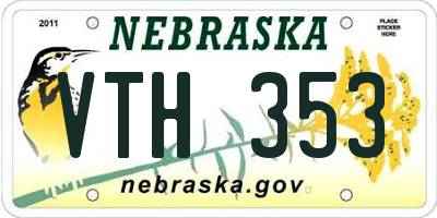 NE license plate VTH353