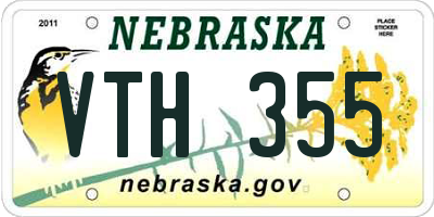 NE license plate VTH355
