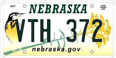NE license plate VTH372