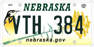 NE license plate VTH384