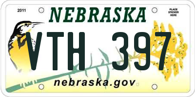 NE license plate VTH397