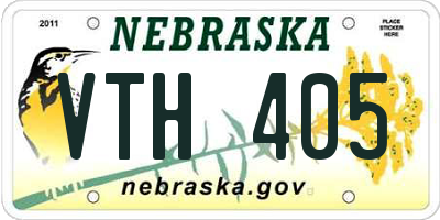 NE license plate VTH405
