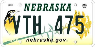 NE license plate VTH475