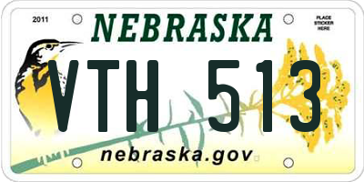 NE license plate VTH513