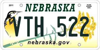 NE license plate VTH522