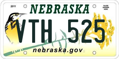 NE license plate VTH525
