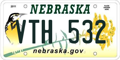NE license plate VTH532