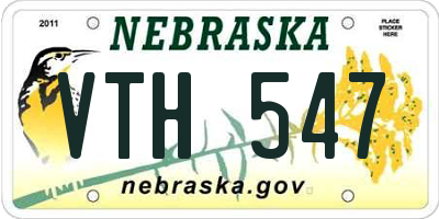 NE license plate VTH547