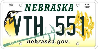 NE license plate VTH551
