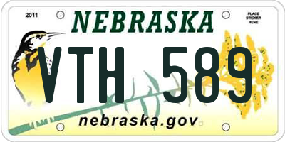 NE license plate VTH589
