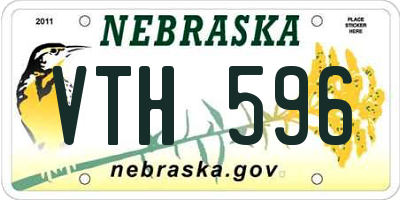 NE license plate VTH596