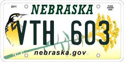 NE license plate VTH603