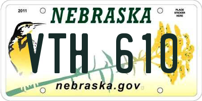 NE license plate VTH610