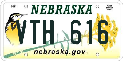 NE license plate VTH616