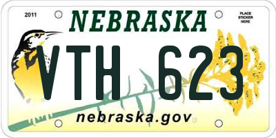 NE license plate VTH623