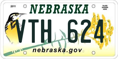 NE license plate VTH624
