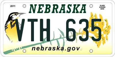 NE license plate VTH635