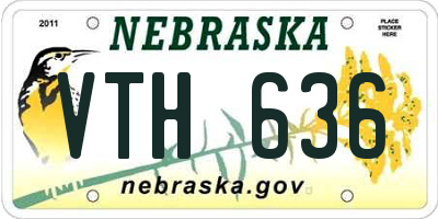 NE license plate VTH636