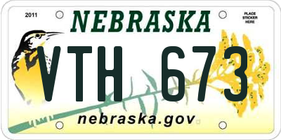NE license plate VTH673