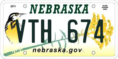NE license plate VTH674