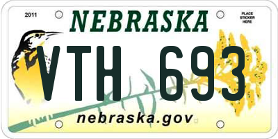 NE license plate VTH693