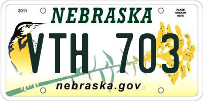 NE license plate VTH703