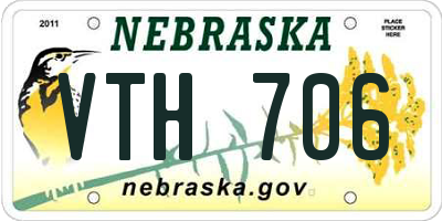 NE license plate VTH706