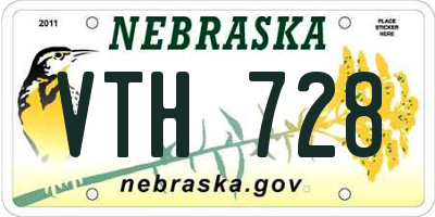 NE license plate VTH728