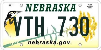 NE license plate VTH730