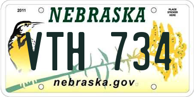 NE license plate VTH734