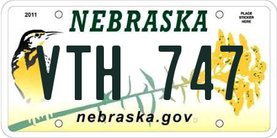 NE license plate VTH747