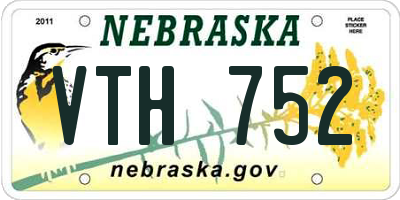 NE license plate VTH752