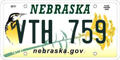 NE license plate VTH759