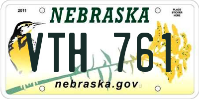 NE license plate VTH761